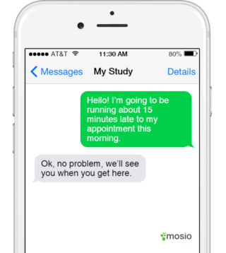 Mosio texting screenshot